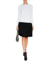 Alberta Ferretti Cotton Pleated Skirt In Black