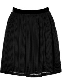 Alberta Ferretti Cotton Pleated Skirt In Black