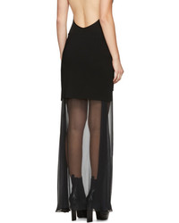 Givenchy Black Layered Chiffon Skirt