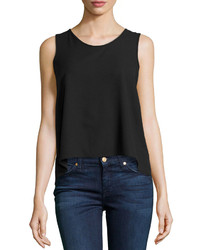 black chiffon sleeveless top