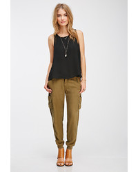 Forever 21 Contemporary Chiffon Paneled Georgette Top