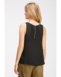 Forever 21 Contemporary Chiffon Paneled Georgette Top
