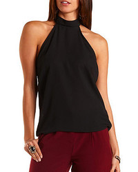 Charlotte Russe Lace Back Chiffon Halter Top