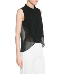 Mango Outlet Pleated Chiffon Top