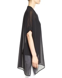Eileen Fisher Stand Collar Boxy Silk Tunic