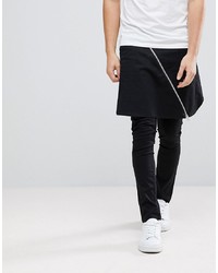 ASOS DESIGN Asos Super Skinny Trousers With Skirt And Exposed Zips