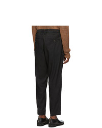 Ziggy Chen Black And White Twill Trousers