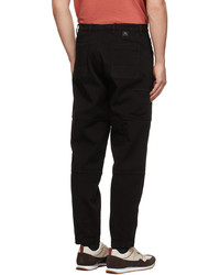 Ps By Paul Smith Black Barrel Fit Chinos