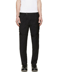 Hood by Air Black Buckle Strap Trousers
