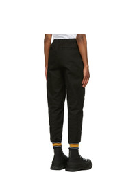 Alexander McQueen Black Cotton Slim Trousers
