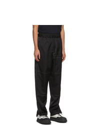 Jil Sander Black Crinkled Panel Trousers
