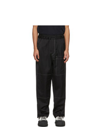 Jil Sander Black Crinkled Panel Trousers
