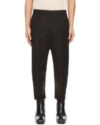 Rick Owens Black Cropped Astaire Trousers