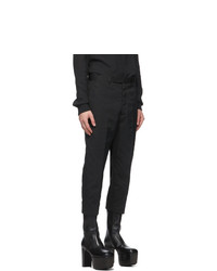 Rick Owens Black Cropped Astaires Trousers