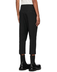 Rick Owens Black Cropped Bela Astaires Trousers