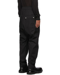 Rick Owens Black Cropped Bela Trousers