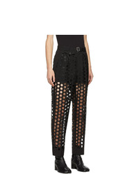 Maison Margiela Black Double Cloth Perforated Trousers