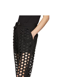 Maison Margiela Black Double Cloth Perforated Trousers