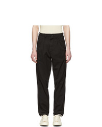 BILLY Black Double Pleated Trousers
