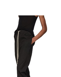 Rick Owens Black Drawstring Astaires Cropped Trousers