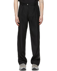 C2h4 Black Filtered Reality Folded Waist Tailored Trousers
