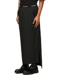 Sulvam Black Gabardine Skirt Trousers