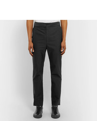 The Row Black La Track Slim Fit Tapered Cotton Trousers