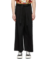 Naked & Famous Denim Black Oxford Wide Trousers