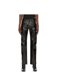 Mowalola Black Patent Leather Suit Trousers