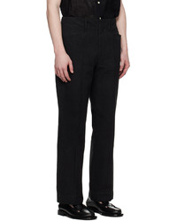 Factor's Black Pintuck Trousers