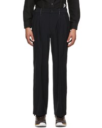And Wander Black Plain Wide Trousers