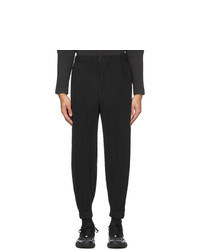 Homme Plissé Issey Miyake Black Pleated Tapered Trousers