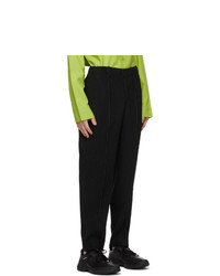 Homme Plissé Issey Miyake Black Pleats Bottoms 2 Creased Trousers