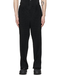 Homme Plissé Issey Miyake Black Polyester Trousers