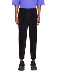 Homme Plissé Issey Miyake Black Polyester Trousers