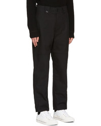 Mhl By Margaret Howell Black Recycled Cotton Trousers