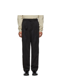 Lemaire Black Silk Pleated Trousers