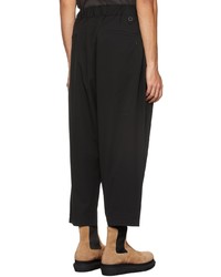 White Mountaineering Black Stretched Sarouel Cropped Pants