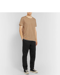 Outerknown Black Tapered Organic Cotton Twill Drawstring Trousers