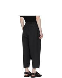 Fumito Ganryu Black Tapered Ring Belt Trousers