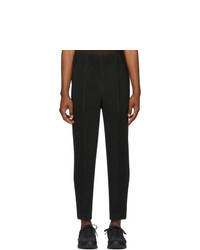 Homme Plissé Issey Miyake Black Tapered Tailored Trousers