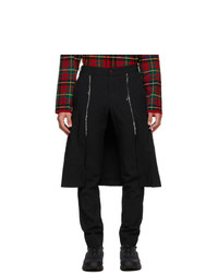 Comme Des Garcons Homme Plus Black Thick Oxford Skirted Trousers