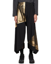 132 5. ISSEY MIYAKE Black Triangle Foil Trousers