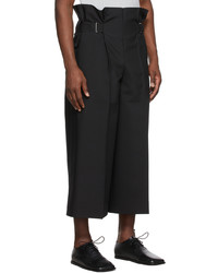 132 5. ISSEY MIYAKE Black Tucked Trousers