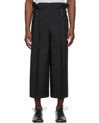 132 5. ISSEY MIYAKE Black Tucked Trousers