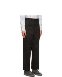 Thom Browne Black Twill Tipping Trousers