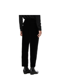 Saint Laurent Black Velvet Pleated Trousers