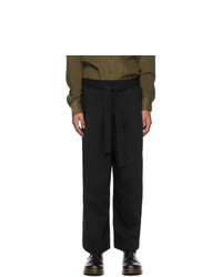 Naked and Famous Denim Black Wide Leg Trousers
