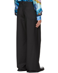 Versace Black Wool Mohair Oversized Trousers
