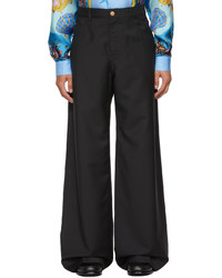 Versace Black Wool Mohair Oversized Trousers